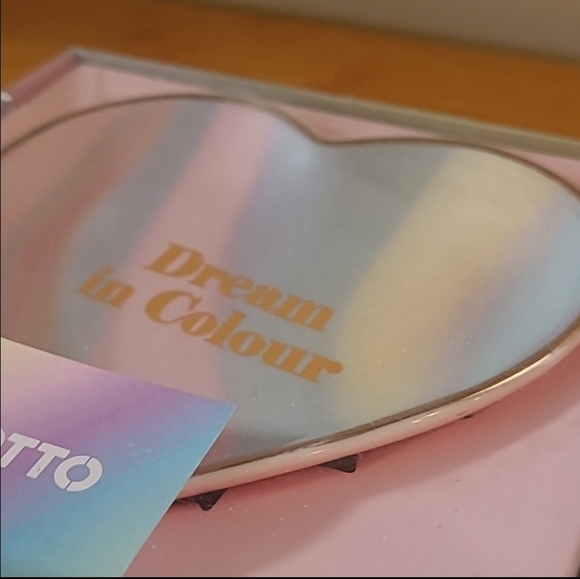 OFFICEWORKS Heart-Shaped 'Dream In Colour' Pastel Rainbow Colored Trinket Tray - Picture 5 of 13